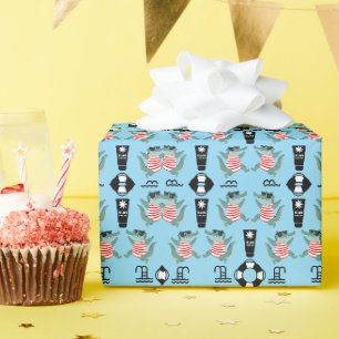 Cute Kids Pool Birthday Party invite Wrapping Paper