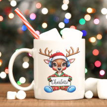Cute Kids Reindeer Christmas Mug