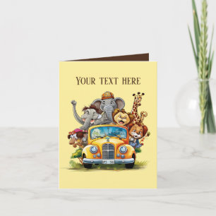 Cute kids Safari animals add text any purpose Card
