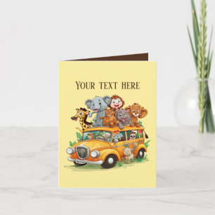Cute kids Safari animals add text any purpose Card
