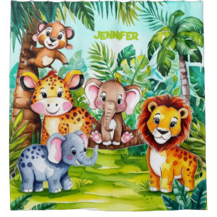 Cute Kids Safari Jungle Animals Personalized Name