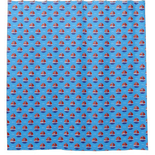 Cute Kids Sailboat Pattern Ocean Blue