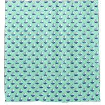 Cute Kids Sailboat Pattern Sea Green