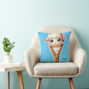 Cute Kids Sheep animal Throw Pillow
