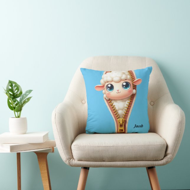 Cute Kids Sheep animal  Throw Pillow (Chair)