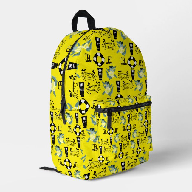 Cute Kids Swimming And Beach Accessory Printed Backpack (Back Corner Left)