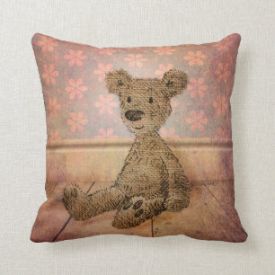 Cute Kid's Teddy Bear Throw Pillow