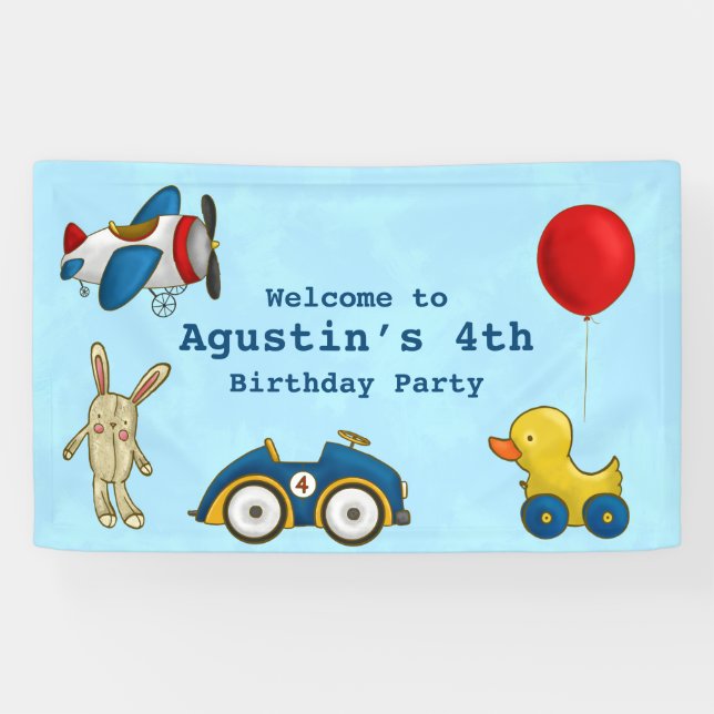 Cute Kids Toys Birthday Party  Banner (Horizontal)