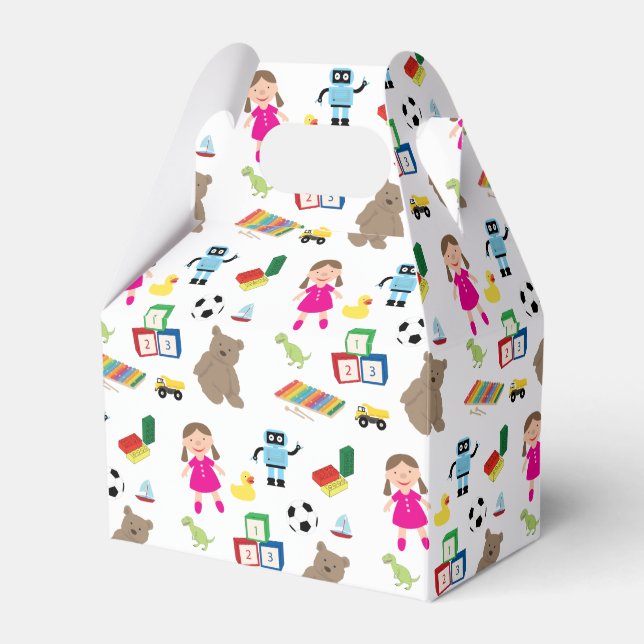Cute Kids Toys Pattern Favor Box (Front Side)