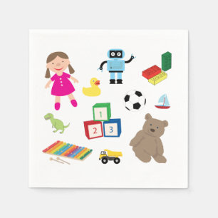 Cute Kids Toys Pattern Napkin