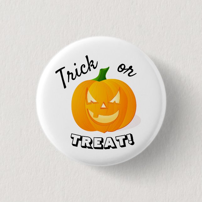 Cute Kids Trick or Treat Pumpkin 1 Inch Round Button (Front)