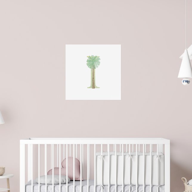 Cute Kids TROPICAL TREE Monogram I Nursery Poster (Nursery 2)