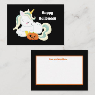 cute kids unicorn add sentiment Halloween Card