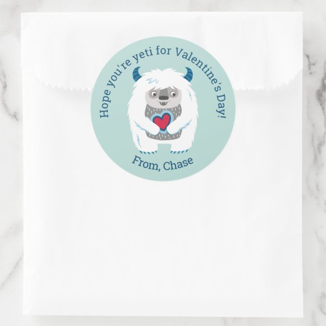 Cute Kids Valentine Classic Round Sticker (Bag)