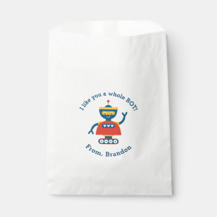 Cute Kids Valentines Day Robot Favour Bag