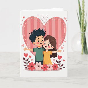 Cute Kids Valentines Hug Card