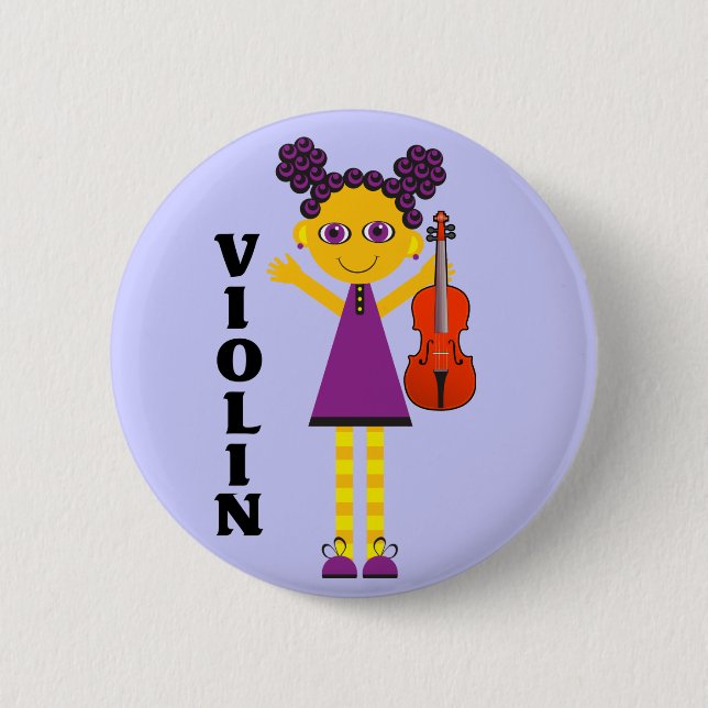 Cute Kids Violin Button (Front)
