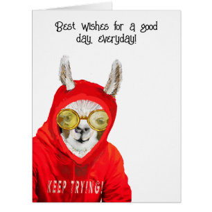 Cute, Kind, Fun Mama Llama, Keep Trying  Greeting