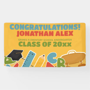 Cute Kindergarten Graduation Announcement Banner