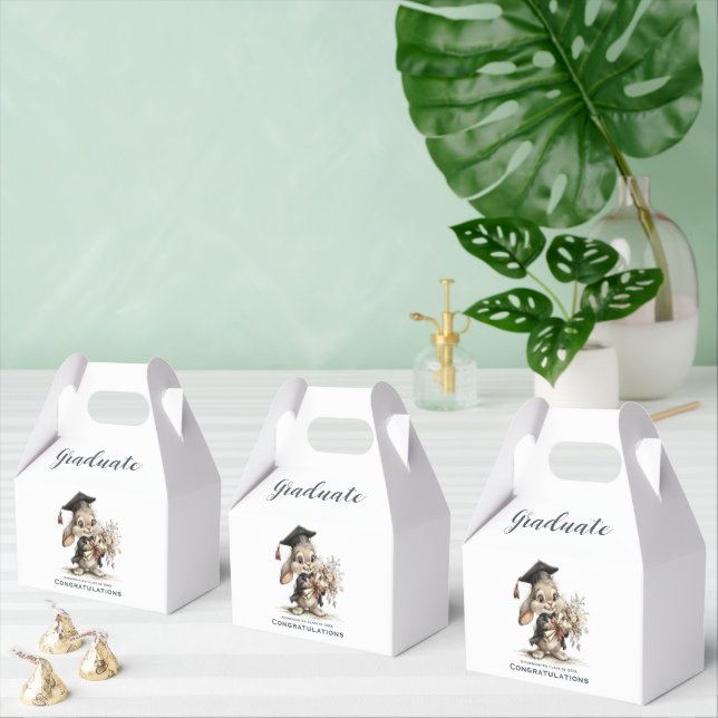 Cute Kindergarten Graduation Bunny Design Favor Box (Multiple)