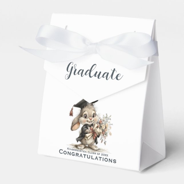  Cute Kindergarten Graduation Bunny Design Favor Box (Front Side)