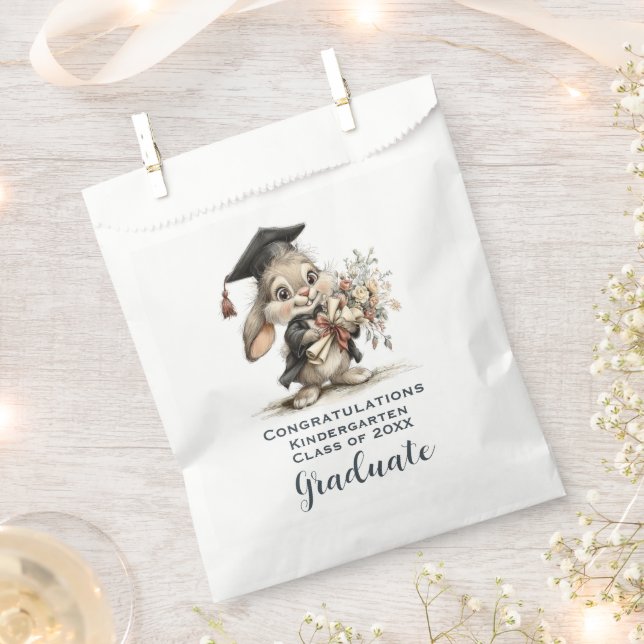  Cute Kindergarten Graduation Bunny Design Favour Bag (Clipped)