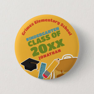Cute Kindergarten Graduation Party 2 Inch Round Button