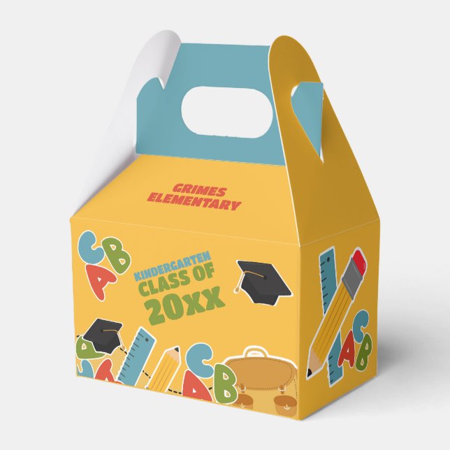 Cute Kindergarten Graduation Party Favor Box (Front Side)