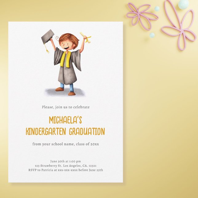 Cute Kindergarten Kids Graduation Party Invitation (Creator Uploaded)