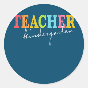 Cute Kindergarten Teacher Back To School Teacher  Classic Round Sticker