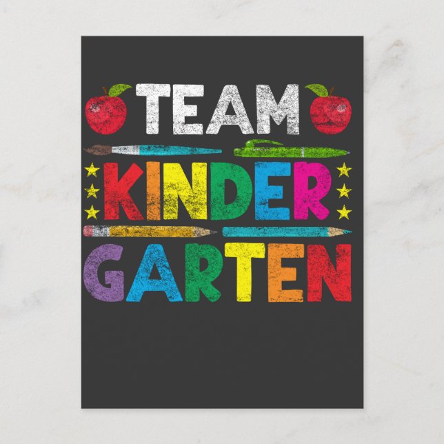 Cute Kindergarten Team Back to School Teacher Postcard (Front)