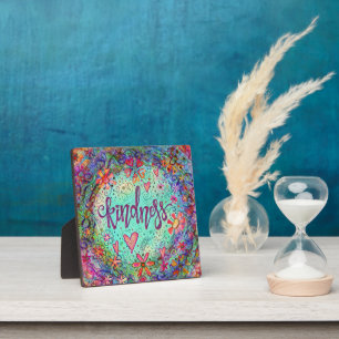 Cute Kindness Colourful Mosaic Inspirivity Easel Plaque