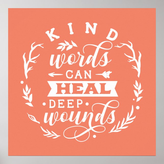 cute kindness inspirational word art Poster (Front)