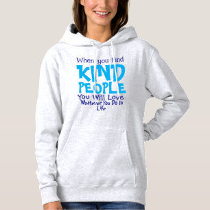 Cute KINDNESS Typography Blue Personalize Hoodie