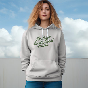 Cute Kindness Typography Green Personalize Hoodie