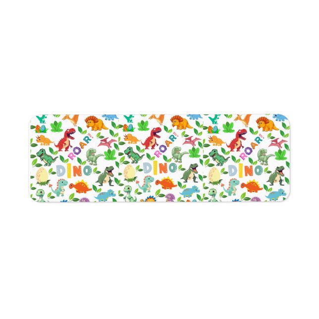Cute Kinds of Dinosaurs Seamless (Front)