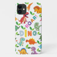 Cute Kinds of Dinosaurs Seamless
