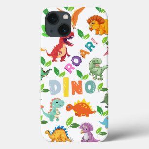 Cute Kinds of Dinosaurs Seamless iPhone 13 Case
