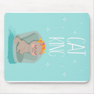Cute King Cat, Cute Kitten Gift, Cat Lover Gift Mouse Pad