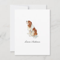 Cute King Charles Spaniel watercolor Flat