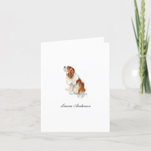Cute King Charles Spaniel watercolor Folded Thank You Card