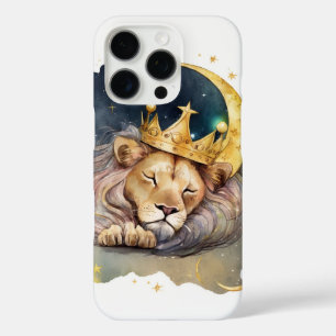 Cute  king Lion Sleeping On The Moon               iPhone 16 Pro Case