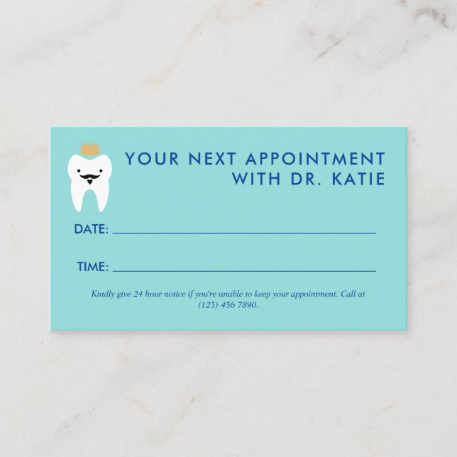 Cute King Tooth Pediatric Dentist Appointment (Front)