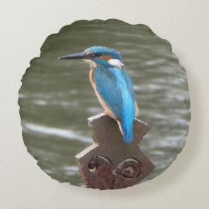 Cute Kingfisher Round Pillow