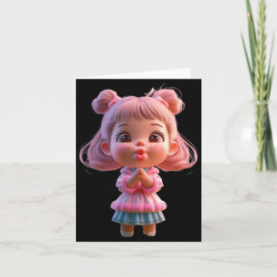 Cute Kiss Girl Funny Unisex Design for Men Women Card