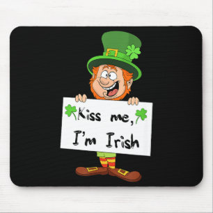 Cute Kiss Me Im Irish Lucky St Patricks Day For Ad Mouse Pad