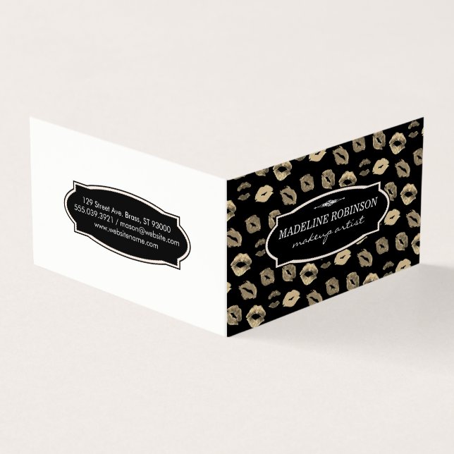 Cute Kiss Pattern Business Card (Outside)