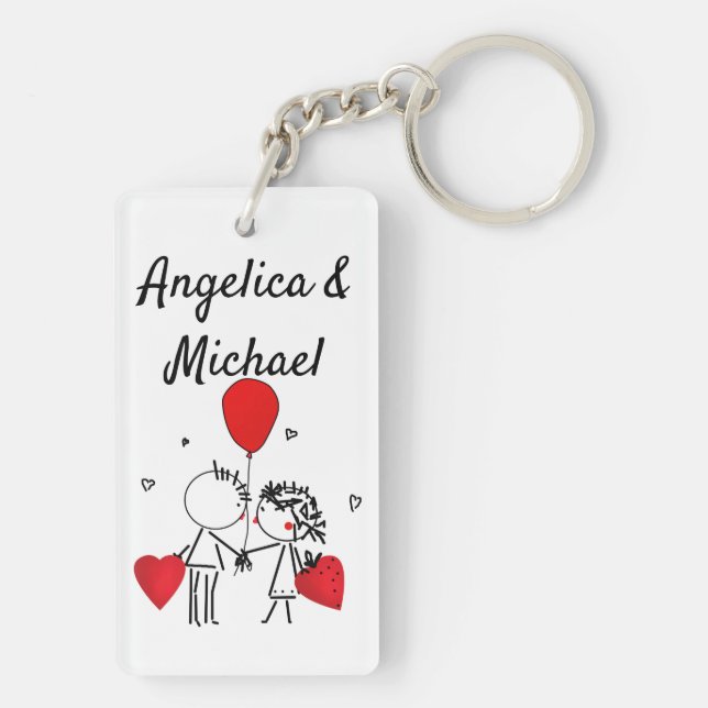 Cute, Kiss, wedding Keychain (Back)