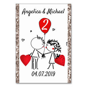 Cute, Kiss, wedding Table Number