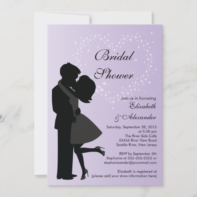 Cute Kissing Couple in Love Bridal Shower Invitation (Front)